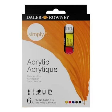 Estojo Tinta Acrilica 12ml C/6 126500006 Daler & Rowey